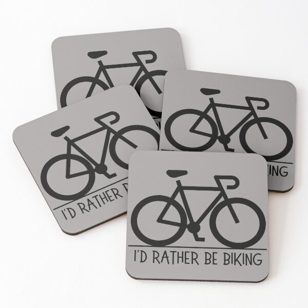 Item preview, I'd rather be biking. Road bike silhouette, text, capitals. Black designed and sold by JellyBeenzz.
