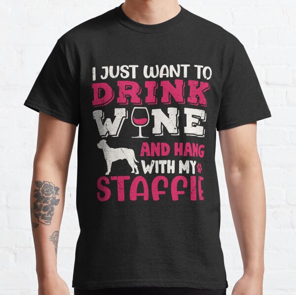Item preview, Staffordshire Bull Staffie Dog Dad Mom And Drink Wine designed and sold by rafaeltto.