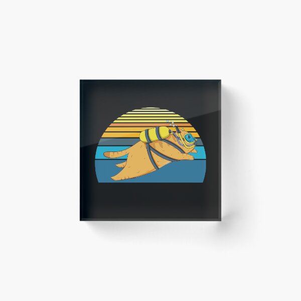 Item preview, Retro vintage Scuba Diving cat - Scuba Diving Cats - for kids -  Children cats & scuba diving lovers  designed and sold by Live  Today.