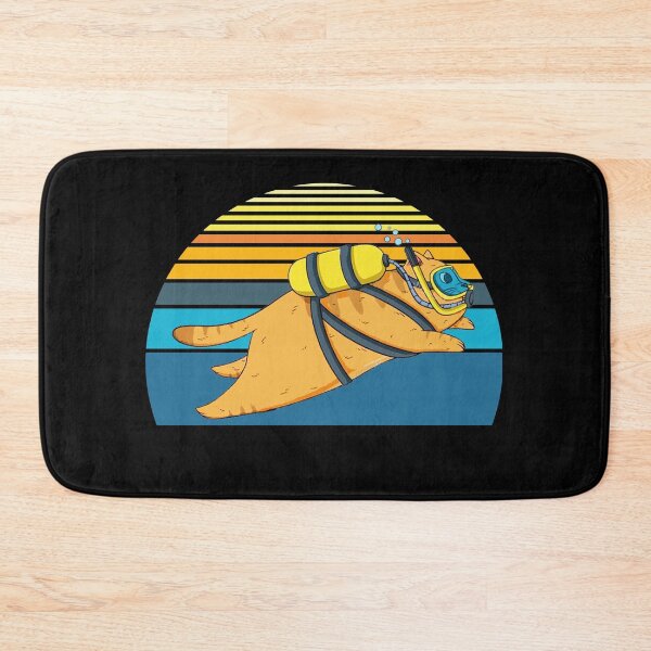 Item preview, Retro vintage Scuba Diving cat - Scuba Diving Cats - for kids -  Children cats & scuba diving lovers  designed and sold by Live  Today.
