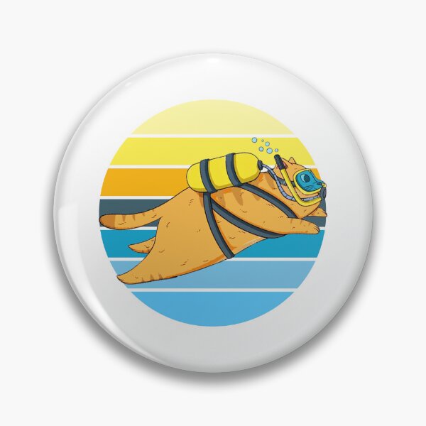 Item preview, Retro vintage Scuba Diving cat - Scuba Diving Cats - for kids -  Children cats & scuba diving lovers  designed and sold by Live  Today.