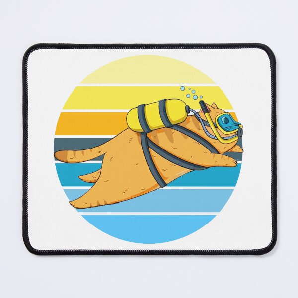 Item preview, Retro vintage Scuba Diving cat - Scuba Diving Cats - for kids -  Children cats & scuba diving lovers  designed and sold by Live  Today.