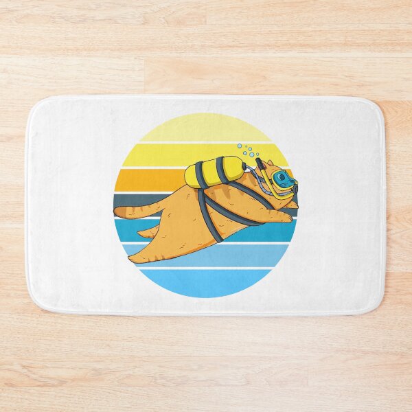 Item preview, Retro vintage Scuba Diving cat - Scuba Diving Cats - for kids -  Children cats & scuba diving lovers  designed and sold by Live  Today.