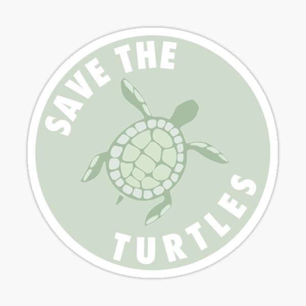 save the turtles badge  Sticker