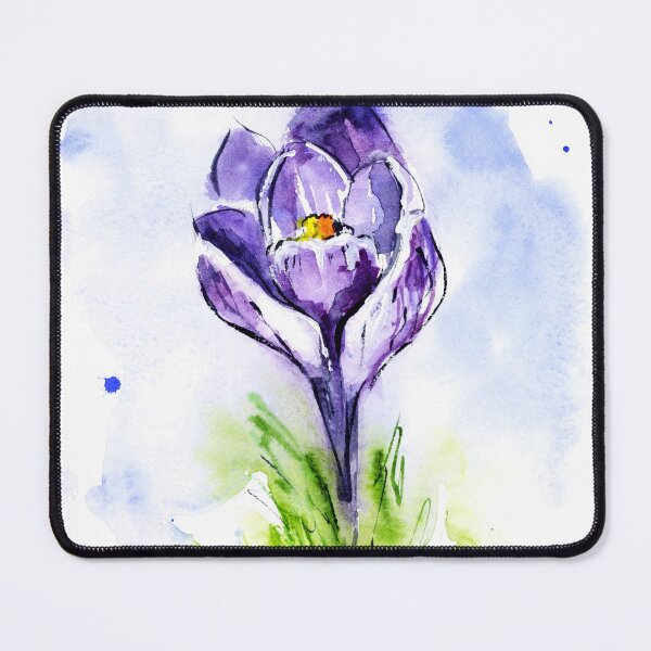 Item preview, Purple Crocus Flower Watercolor Print designed and sold by NatalyMak.
