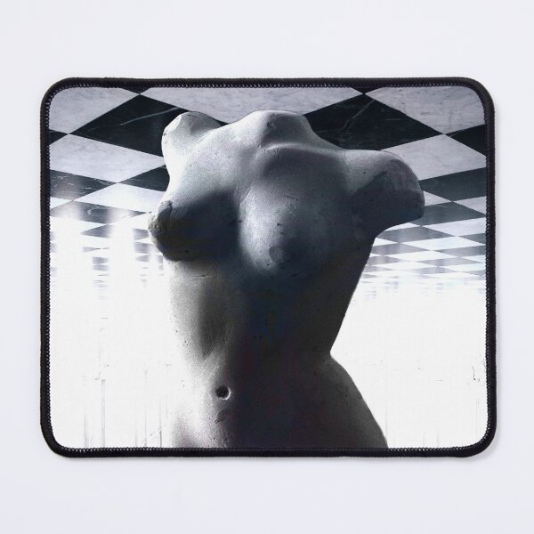 Item preview, Female torso sculpture levitating upside-down digital collage designed and sold by 39 Art.