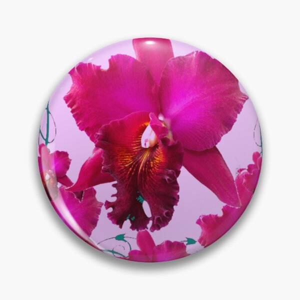 Item preview, FUCHSIA PINK DECORATIVE GARDEN ORCHIDS PATTERN ART designed and sold by sharlesart.