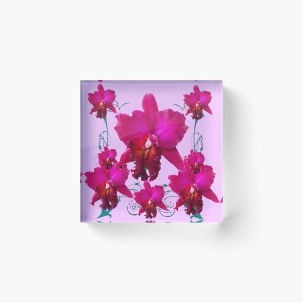 Item preview, FUCHSIA PINK DECORATIVE GARDEN ORCHIDS PATTERN ART designed and sold by sharlesart.