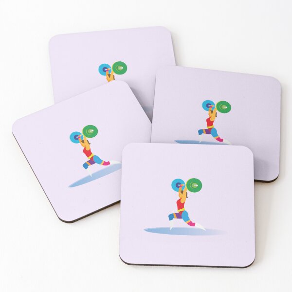 Item preview, young woman weightlifter designed and sold by Haxino.