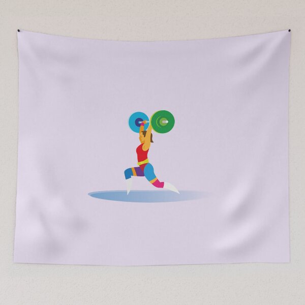 Item preview, young woman weightlifter designed and sold by Haxino.
