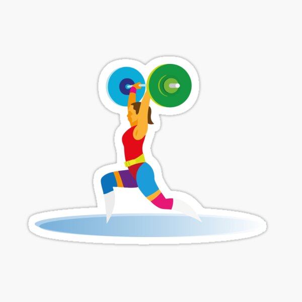 Item preview, young woman weightlifter designed and sold by Haxino.
