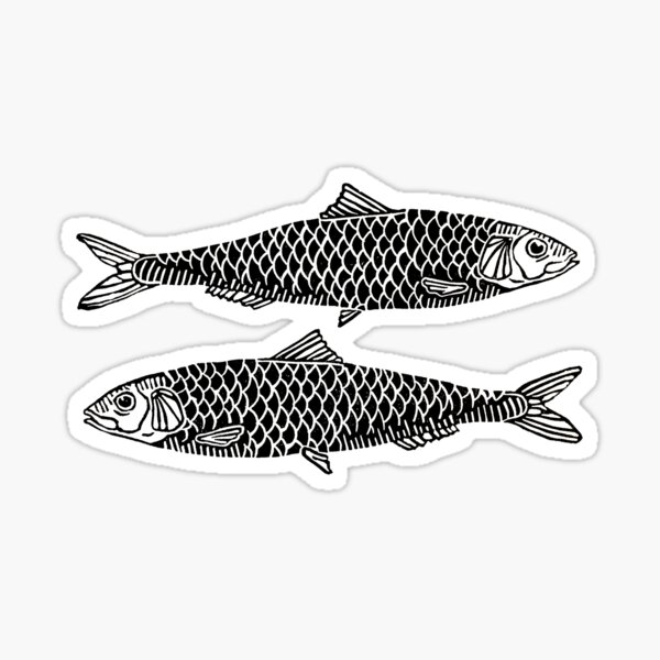 Item preview, Sardine Linocut Print designed and sold by small-moss.