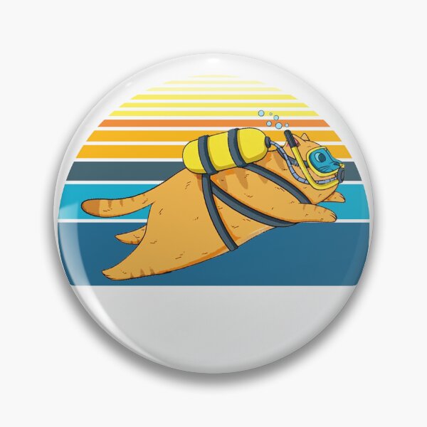 Item preview, Retro vintage Scuba Diving cat - Scuba Diving Cats - for kids -  Children cats and scuba diving lovers  designed and sold by Live  Today.