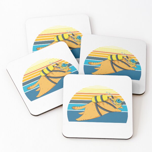 Item preview, Retro vintage Scuba Diving cat - Scuba Diving Cats - for kids -  Children cats and scuba diving lovers  designed and sold by Live  Today.