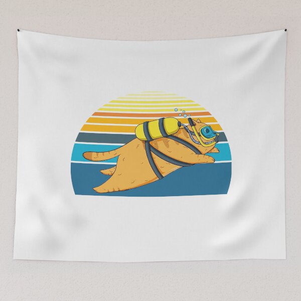 Item preview, Retro vintage Scuba Diving cat - Scuba Diving Cats - for kids -  Children cats and scuba diving lovers  designed and sold by Live  Today.