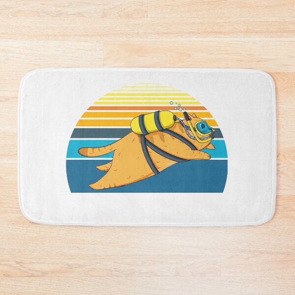 Item preview, Retro vintage Scuba Diving cat - Scuba Diving Cats - for kids -  Children cats and scuba diving lovers  designed and sold by Live  Today.
