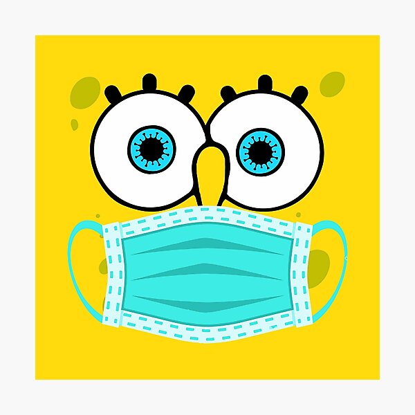 SpongeBob SquarePants Face Mask Photographic Print