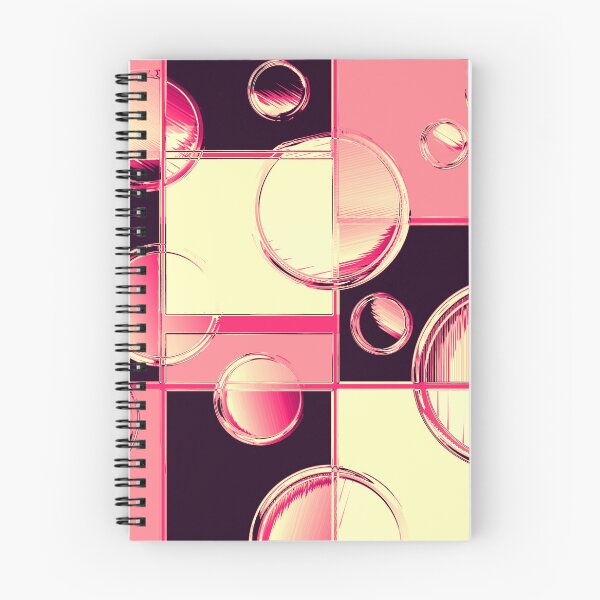 Aperçu de l'œuvre Mondrian & Bubbles en rose et noir créée et vendue par Gerda Auterith.