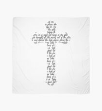 Cross With Bible Scripture Handwriting Inside Scarf