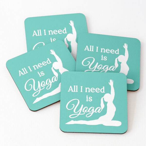Item preview, All I Need is Yoga | White | Cyan designed and sold by Wintre2.