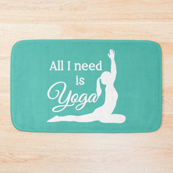 Item preview, All I Need is Yoga | White | Cyan designed and sold by Wintre2.