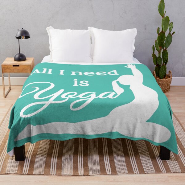 Item preview, All I Need is Yoga | White | Cyan designed and sold by Wintre2.