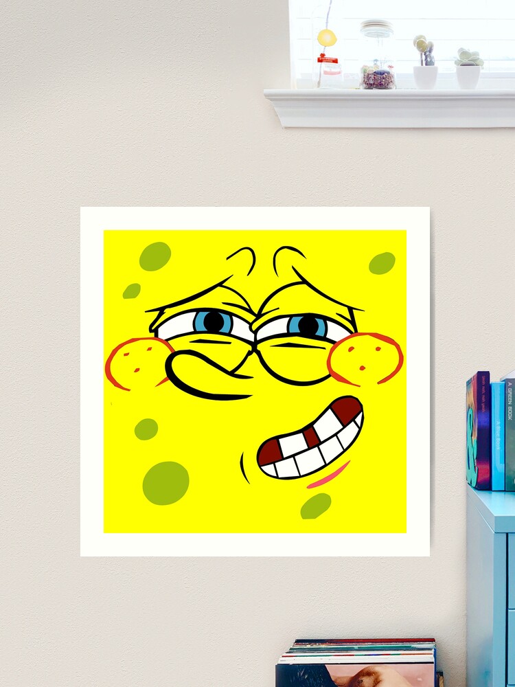 Spongebob meme face Art Print for Sale by L1sercool