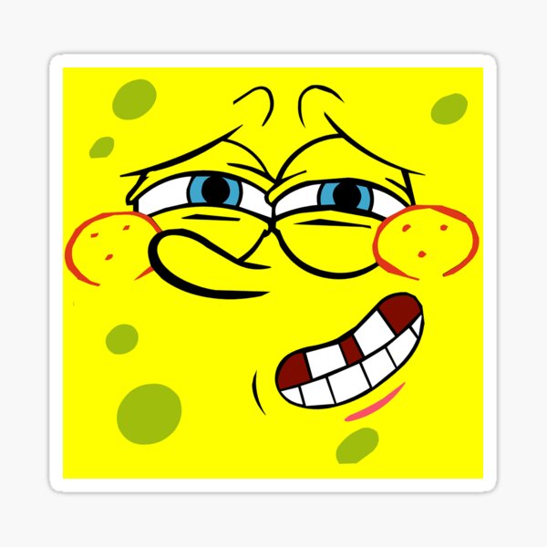 Spongebob funny face Sticker for Sale by stickers--Hakim