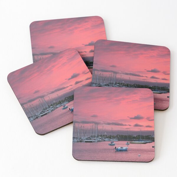 Pink Bay Coasters (Set of 4)
