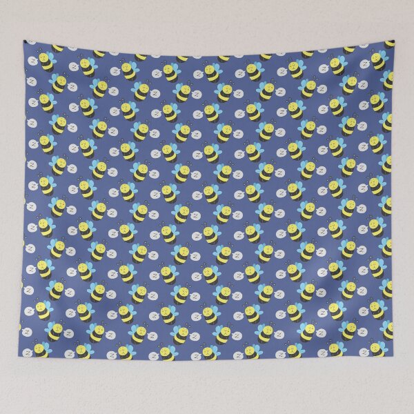 Item preview, Sleepy Bee Blue Pattern designed and sold by SaradaBoru.