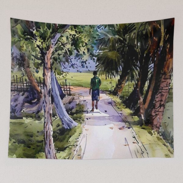 Item preview, Painting of a countryside road  designed and sold by VIVEK KUMAR RAI.