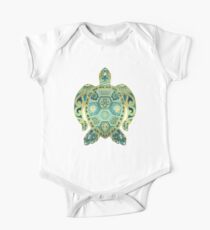 Royal Sea Turtle - turquoise and gold One Piece - Short Sleeve