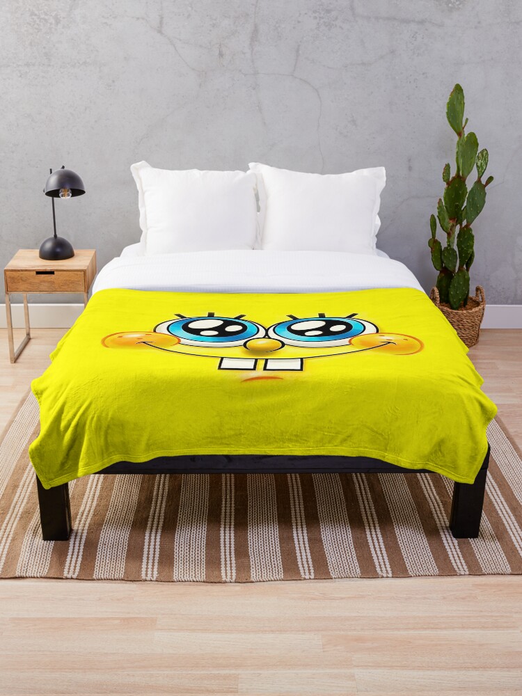 Cute SpongeBob SquarePants Face | Throw Blanket