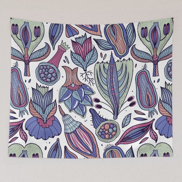 Item preview, Abstract Colorful Vintage Botanical Plant Collection designed and sold by silviaol.