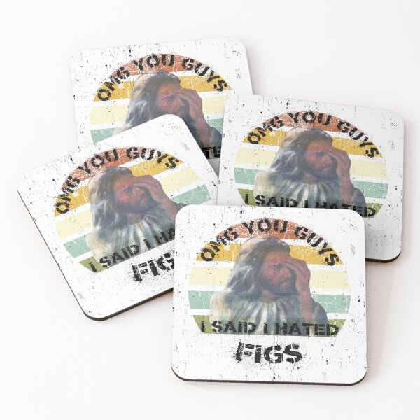 Item preview, OMG You Guys I Said I Hated Figs LGBT Jesus Meme Cut Retro Sunset With Grunge Effect designed and sold by LuckyKermit.