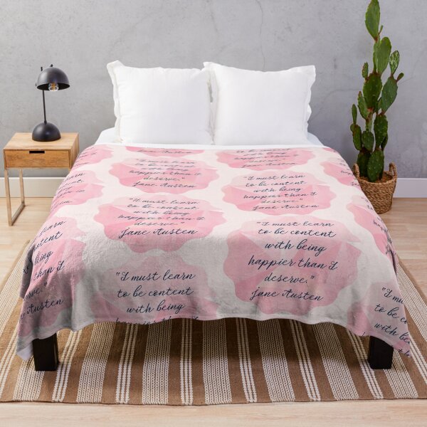 Item preview, Jane Austen Quote on Contentment Happier Than I Deserve designed and sold by RTee27.