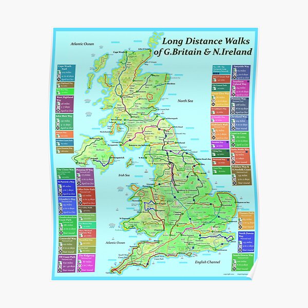 100 Long Distance Walks of Great Britain and N.Ireland Poster