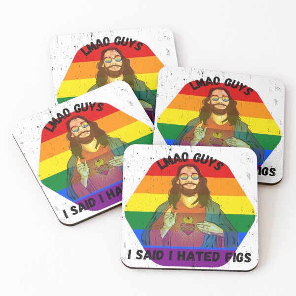 Item preview, LMAO Guys I Said I Hated Figs LGBT Jesus Meme Pride Colors Grunge Effect designed and sold by LuckyKermit.
