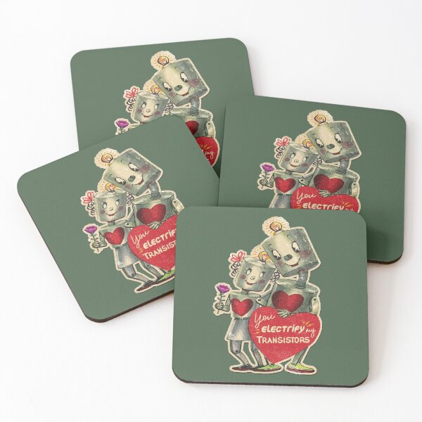 Item preview, Robots in Love - Valentine’s Day! You Electrify My Transistors (Robots Only) - Vintage design designed and sold by RetroTeeStudio.