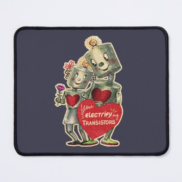 Item preview, Robots in Love - Valentine’s Day! You Electrify My Transistors (Robots Only) - Vintage design designed and sold by RetroTeeStudio.