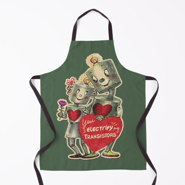 Item preview, Robots in Love - Valentine’s Day! You Electrify My Transistors (Robots Only) - Vintage design designed and sold by RetroTeeStudio.