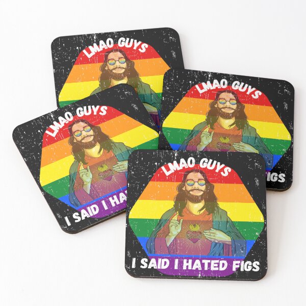 Item preview, LMAO Guys I Said I Hated Figs LGBT Jesus Meme Pride Colors Grunge Effect In Black designed and sold by LuckyKermit.