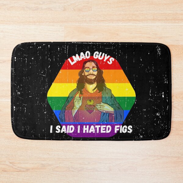 Item preview, LMAO Guys I Said I Hated Figs LGBT Jesus Meme Pride Colors Grunge Effect In Black designed and sold by LuckyKermit.