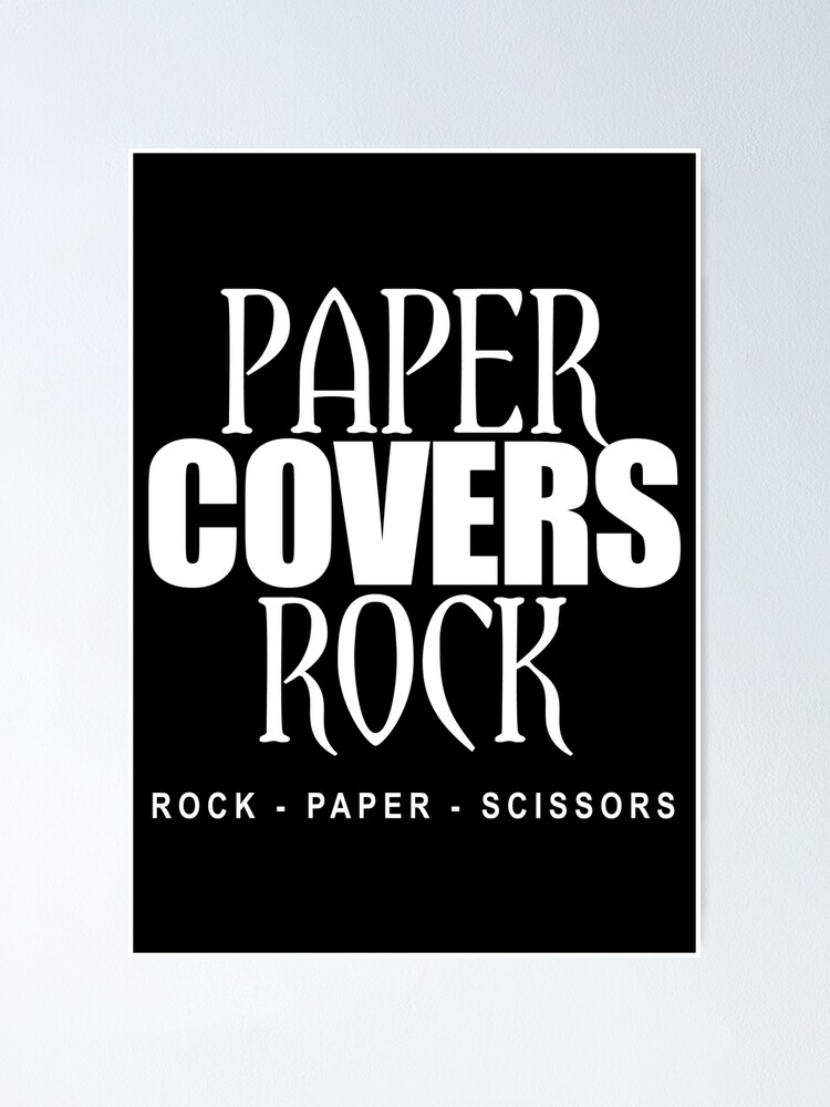 "Paper Covers Rock Rock Paper Scissors Hand Game" Poster for Sale by