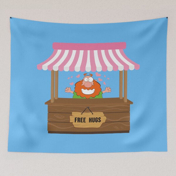 Item preview, Fun design free hugs, with a bearded gentleman offering hugs designed and sold by Sock Garden.