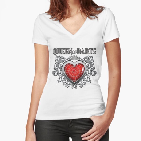 Queen Of Darts Fitted V-Neck T-Shirt