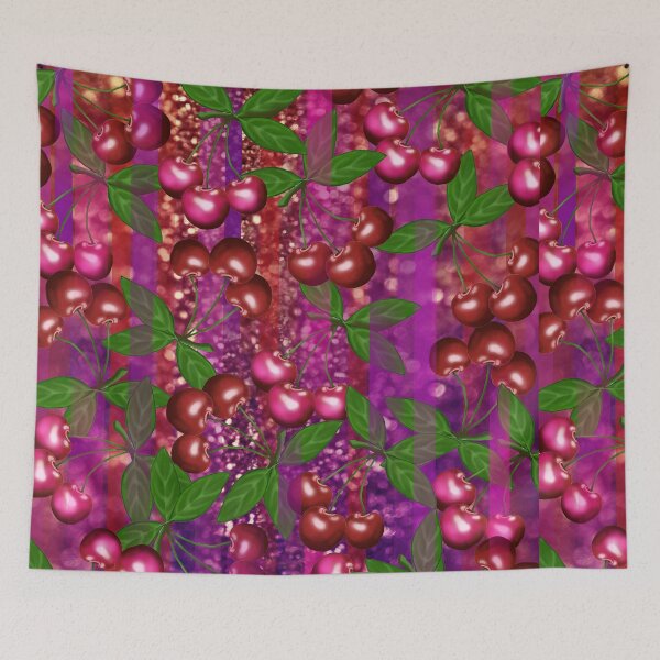 Item preview, Delicious glitter Lilac cherries Discotech fashion, art by Miguel Matos Official designed and sold by MiguelMatosArt.