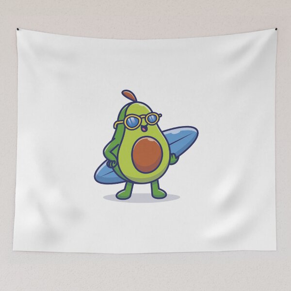 Item preview, Cute Avocado With Surfboard designed and sold by Haxino.