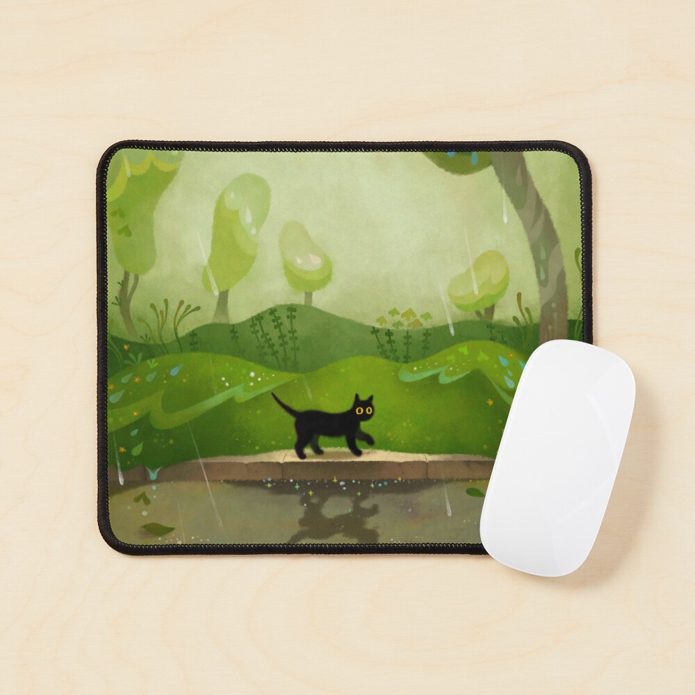 Kitty on a rainy day Mouse Pad