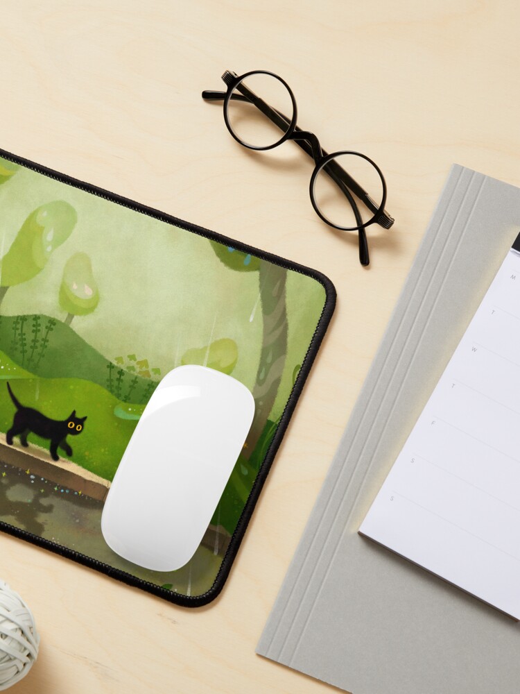 Alternate view of Kitty on a rainy day Mouse Pad